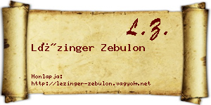 Lézinger Zebulon névjegykártya